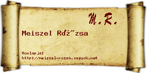 Meiszel Rózsa névjegykártya